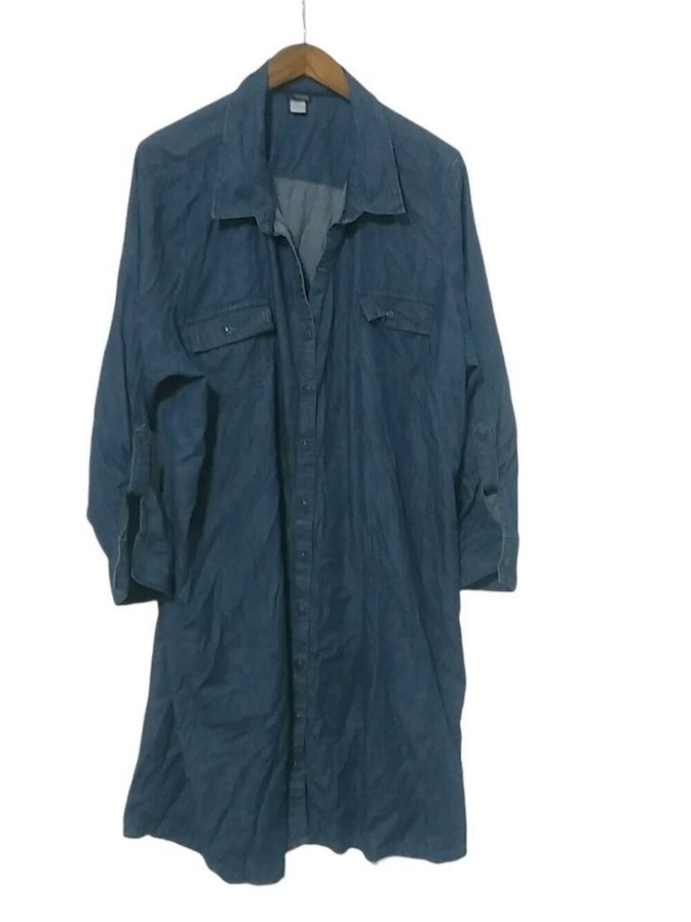 BE Denim 2X Button Down Front Dress Plus